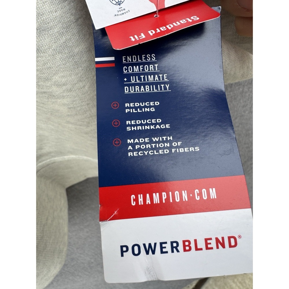 Champion Gray Powerblend Crewneck Sweatshirt Size XL NWT Casual Athletic - Picture 3 of 7
